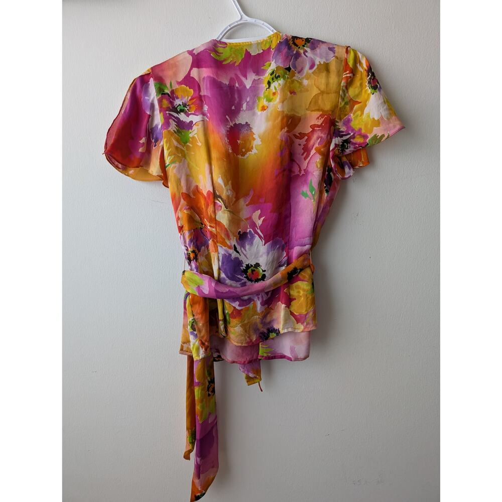 Lauren Ralph Lauren vintage silk wrap top - Picture 2 of 5